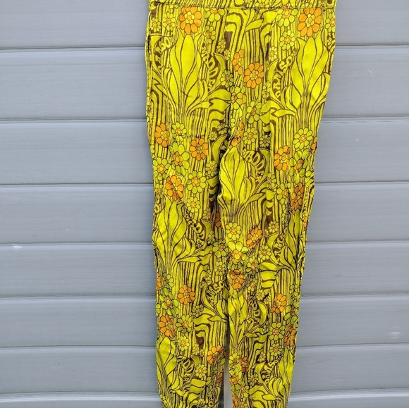 DAMSON MADDER WOMEN'S JONI TROUSERS Psnts Yellow Floral Size 8 - Picture 4 of 11